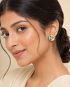 Shreevika Floral Pearl Enamel Stud Earrings | White Enamel Flower Design | Silver-Tone Lightweight Stud Earrings for Women & Girls | Elegant Fashion Jewelry