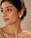 Shreevika White Opal Flower Stud Earrings | Silver-Tone Crystal Floral Stud Earrings for Women & Girls | Elegant Party Wear Fashion Jewelry