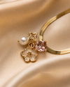 Floral Charm Gold-Plated Pendant Necklace for Women