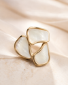 Shreevika Gold-Plated Mother of Pearl Floral Stud Earrings for Women | Elegant Korean Minimal Earrings | Lightweight Daily Wear Fashion Jewelry
