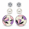 Shreevika Set of 3 Crystal, Pearl and Floral Stud Earrings for Women and Girls