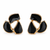 Shreevika Black Enamel Abstract Floral Stud Earrings | Gold-Tone Geometric Earrings for Women & Girls | Lightweight Fashion Jewelry