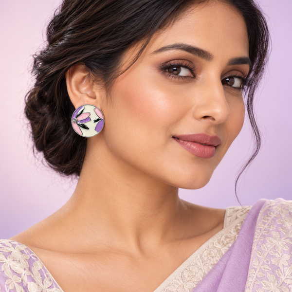 Shreevika Set of 3 Crystal, Pearl and Floral Stud Earrings for Women and Girls