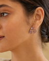 Shreevika Blush Pink Enamel Abstract Stud Earrings | Gold-Plated Contemporary Geometric Earrings for Women & Girls | Lightweight Minimalist Fashion Jewelry