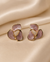 Shreevika Blush Pink Enamel Abstract Stud Earrings | Gold-Plated Contemporary Geometric Earrings for Women & Girls | Lightweight Minimalist Fashion Jewelry