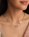 Floral Charm Gold-Plated Pendant Necklace for Women
