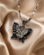 Crystal Butterfly Pendant Necklace for Women – Silver Plated