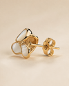 Shreevika Gold-Plated Mother of Pearl Floral Stud Earrings for Women | Elegant Korean Minimal Earrings | Lightweight Daily Wear Fashion Jewelry