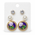 Shreevika Combo of 3 Pairs Stud Earrings for Women & Girls | Crystal, Pearl and Purple Floral Earrings | Gold-Tone Contemporary Fashion Jewellery