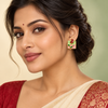 Shreevika Set of 3 Crystal, Pearl and Red Rose Stud Earrings for Women
