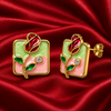Shreevika Set of 3 Crystal, Pearl and Red Rose Stud Earrings for Women