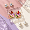 Shreevika Combo of 3 Pairs Stud Earrings for Women & Girls | Crystal, Pearl and Rectangular Floral Earrings | Gold-Tone Contemporary Fashion Jewellery